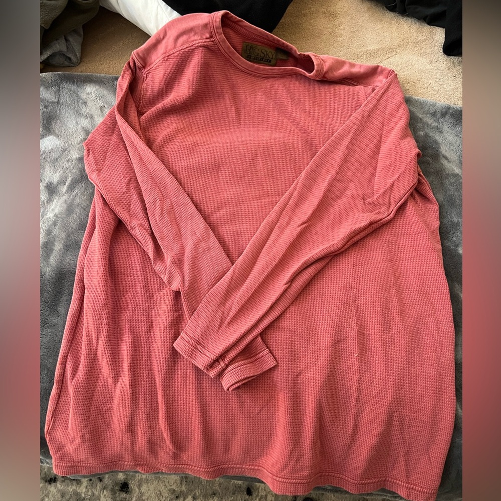 Salmon colored 100% cotton outdoors shirt / unisex